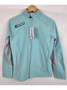 North End Sport Womens Jacket Size XS Light Blue Water Resistant Long Sleeve Top